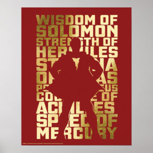 Affiche SHAZAM!   Abilities Golden Typography Graphic