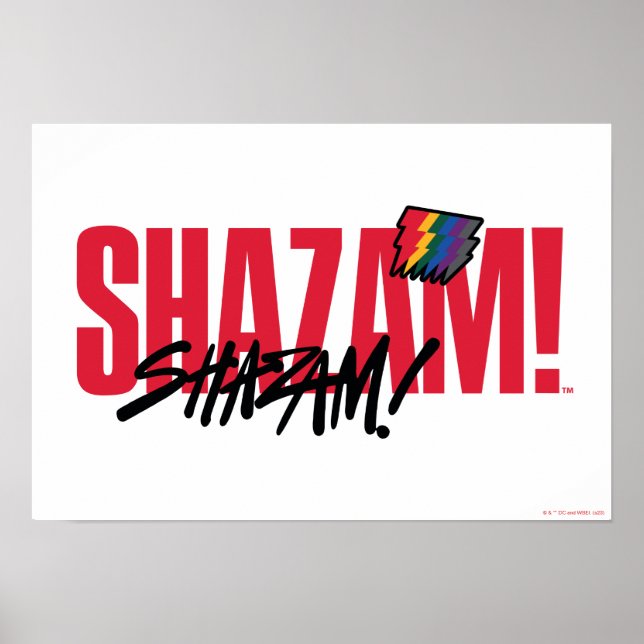 Affiche SHAZAM ! Furie des dieux | Logo des boulons arc-en (Devant)