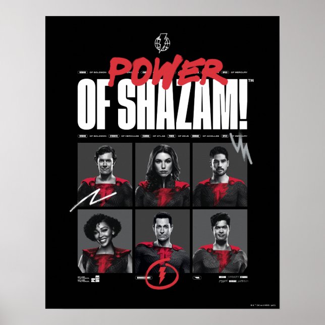 Affiche SHAZAM ! Furie des dieux | Puissance du groupe SHA (Devant)