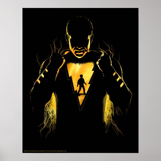 Affiche SHAZAM ! | Shazam et Billy Lightning Silhouette (Devant)