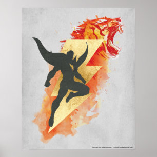 Affiche SHAZAM !   Shazam Tiger & Lightning Graphic