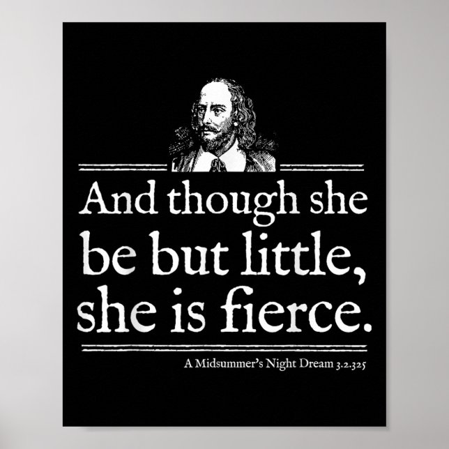 Affiche She Is Fierce Shakespeare Quote Shirt Theater Play (Devant)