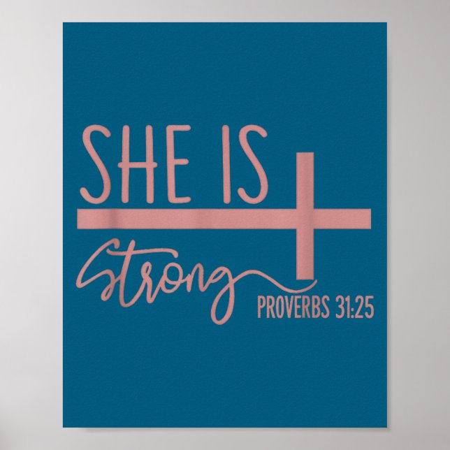 Affiche She Is Strong Proverbs 31_25 Shirt  (Devant)