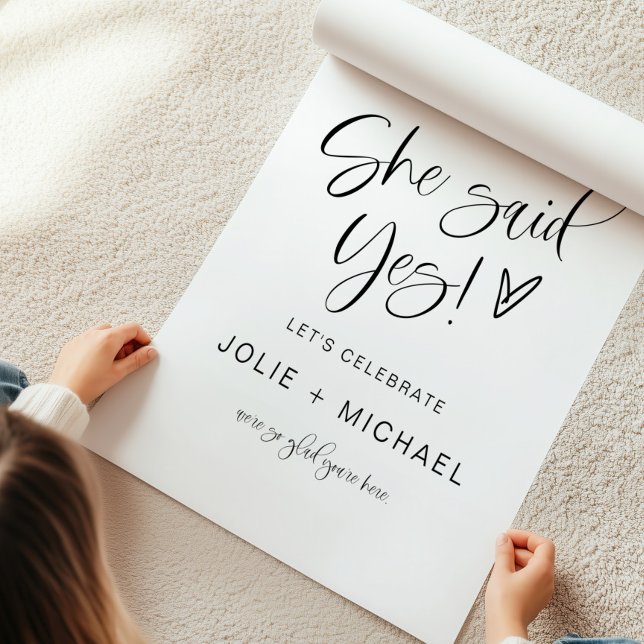 Affiche She Said Yes Engagement Party Welcome (Créateur téléchargé)