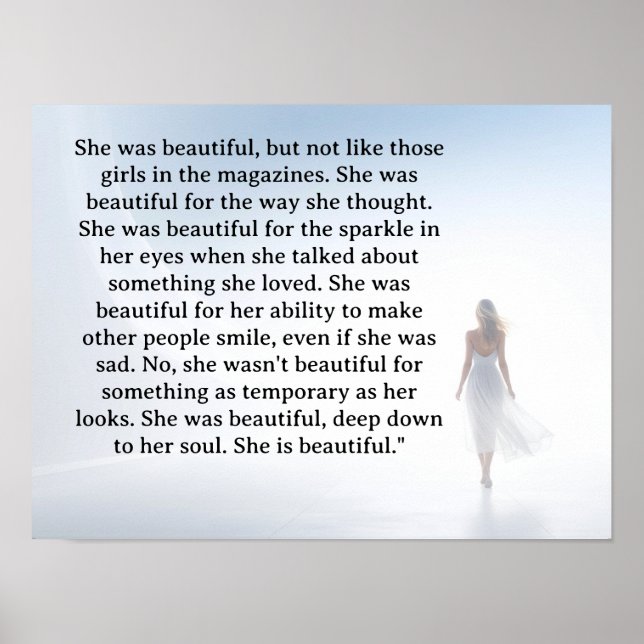 Affiche She was beautiful === F.Scott Fitzgerald  quote (Devant)