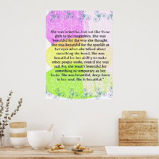 Affiche She was beautiful ===  quote