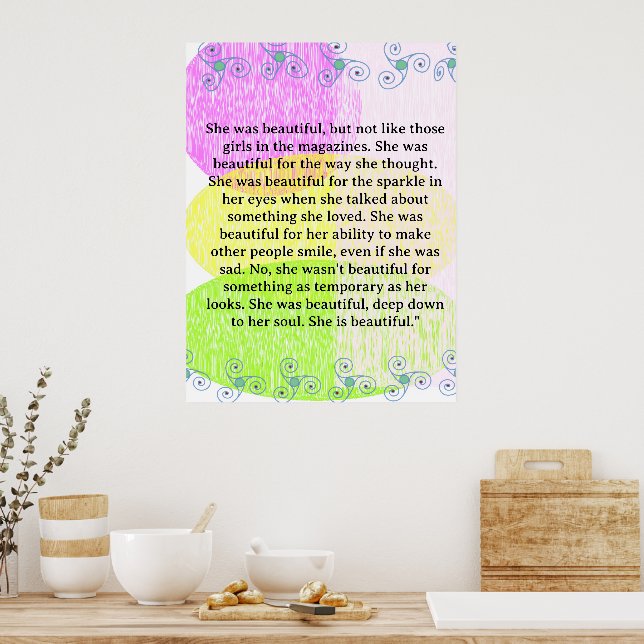 Affiche She was beautiful ===  quote (Cuisine)