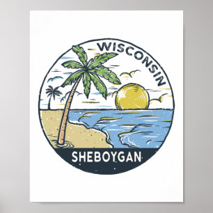 Affiche Sheboygan Wisconsin Vintage