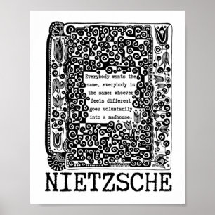 Affiche sheep and MADHOUSE philosophy quote by Nietzsche