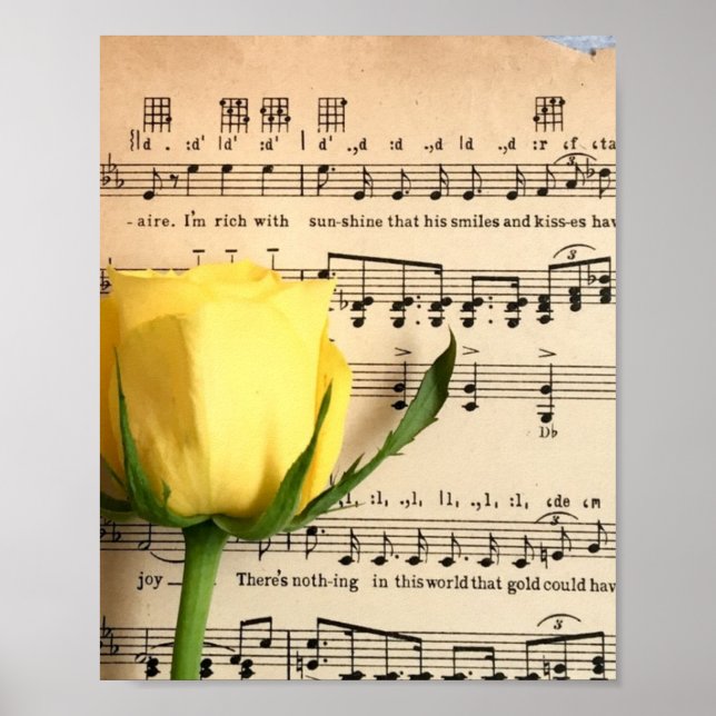 Affiche Sheet Music Yellow Rose (Devant)