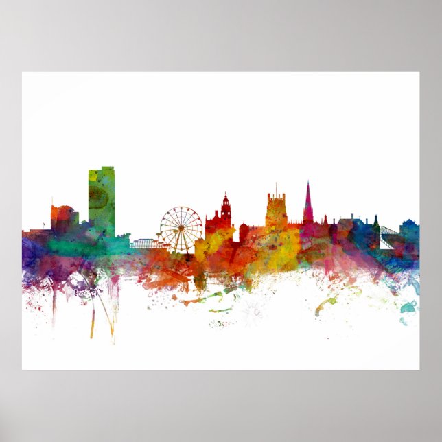 Affiche Sheffield England Skyline (Devant)