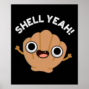 Affiche Shell Ouais Funny Seashell Pun Dark BG