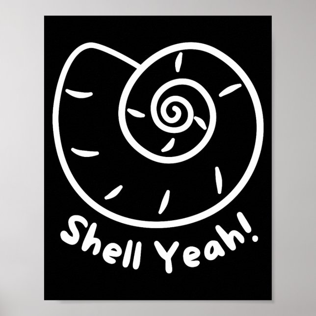 Affiche Shell Yeah Funny Beach Quote With Nautical Sea She (Devant)