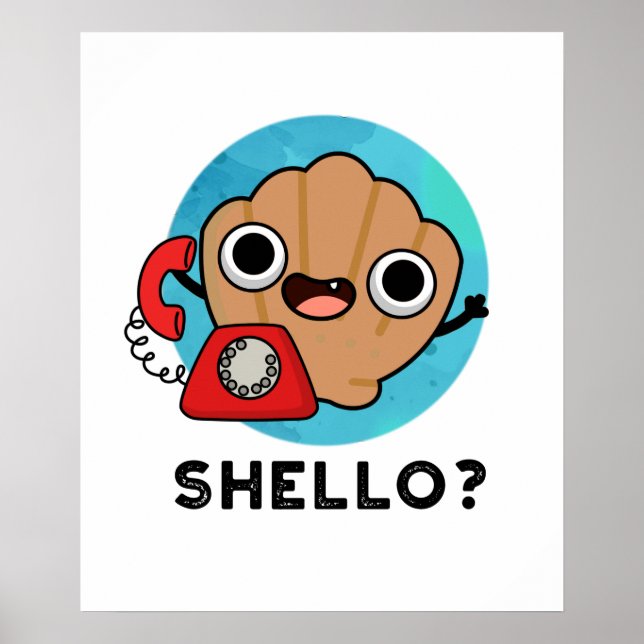 Affiche Shello Funny Sea Shell Pun (Devant)
