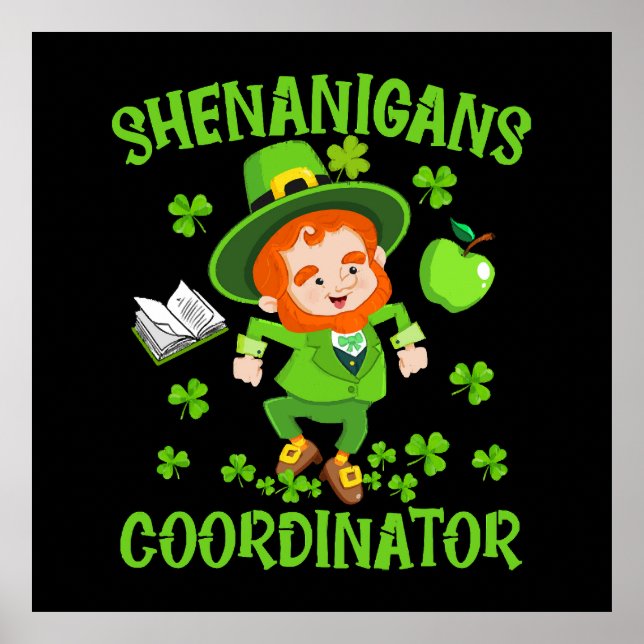 Affiche Shenanigans Coordonnateur Funny Enseignant St Patr (Devant)