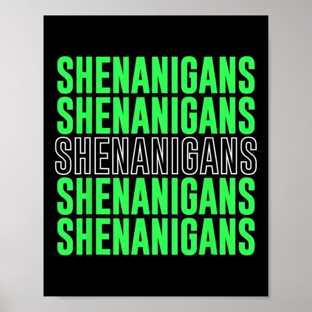Affiche Shenanigans Saint Patricks Day St. Pattys Day  (Devant)