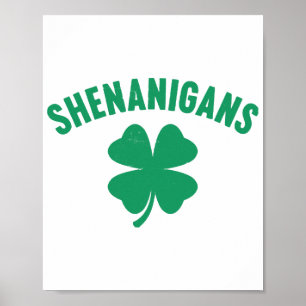 Affiche Shenanigans Shamrock Saint Patrick's Day Rétro