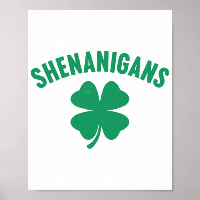 Affiche Shenanigans Shamrock Saint Patrick's Day Rétro (Devant)