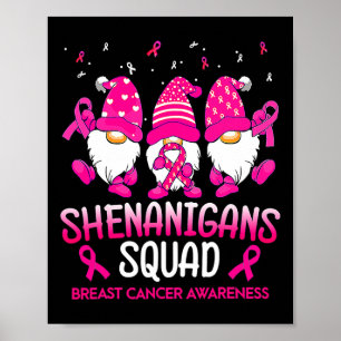 Affiche Shenanigans Squad Gnomes Pink Ribbon Cancer du Sei