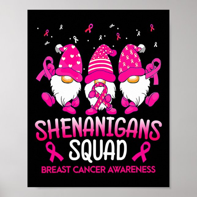 Affiche Shenanigans Squad Gnomes Pink Ribbon Cancer du Sei (Devant)