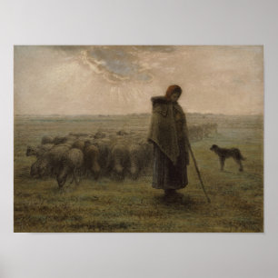 Affiche Shepherdess et son troupeau   1862-63