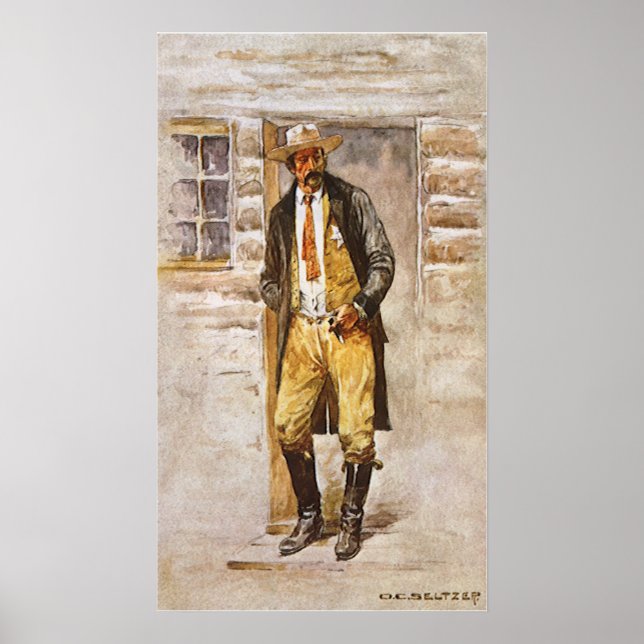 Affiche Sheriff Portrait par Seltzer, Vintage West Cowboy (Devant)