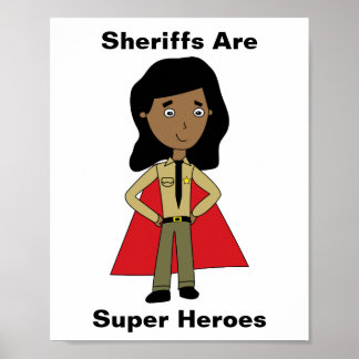 Affiche Sheriffs Super Hero Femme Noir Africain Américain