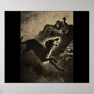 Affiche Sherlock Holmes Hound Du Vintage Baskervilles