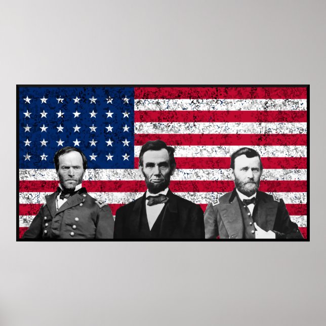 Affiche Sherman, Lincoln et Grant à la frontière noire (Devant)