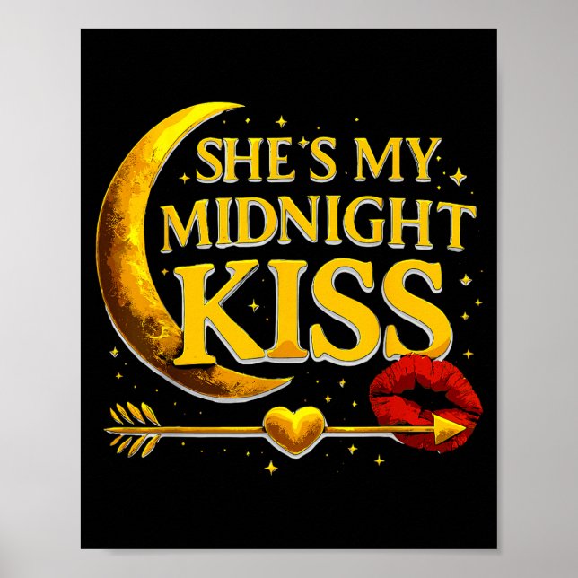 Affiche She's My Midnight Kiss Valentine’s Day Meme Matchi (Devant)