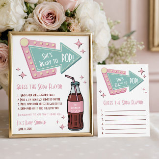 Affiche She's Ready to POP! Soda Baby Shower Guessing Game