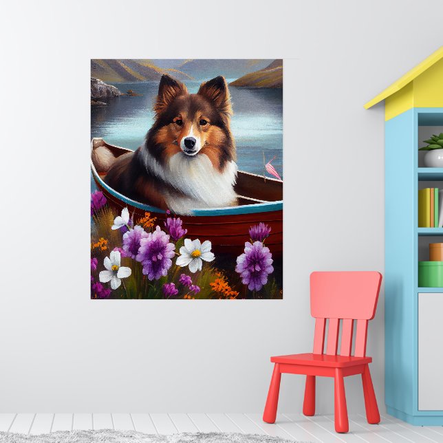 Affiche Shetland Sheepdog sur une pagaie : une aventure Pi (Pépinière 1)
