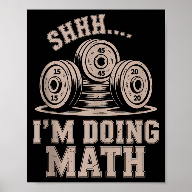 Affiche Shhh Im Doing Math Funny Christian Gym Workout Jes (Devant)