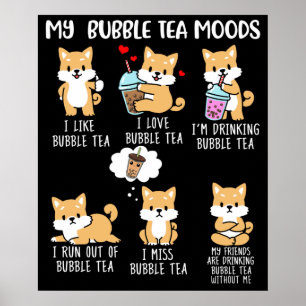 Affiche Shiba Inu Buble Tea Women Boba Tea Dog Bug Tea