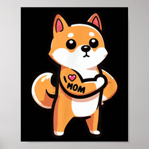 Affiche Shiba Inu I Love Maman Funny Chien Tattoo