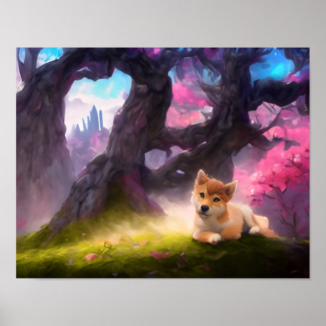 Affiche Shiba Inu Imaginaire Anime (Devant)
