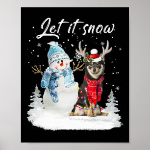 Affiche Shiba Inu Père Noël Chien Noël Snowman Xmas Pyjama