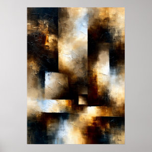 Affiche Shibui Bronze Passage Texturé Géométrique Abstrait