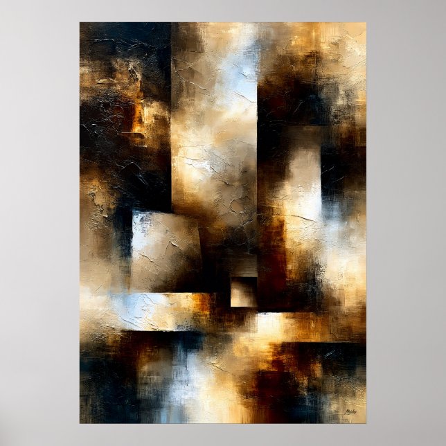 Affiche Shibui Bronze Passage Texturé Géométrique Abstrait (Devant)