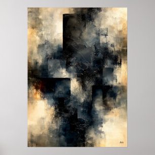 Affiche Shibui Obsidienne Sérénité Texturée Architecturale