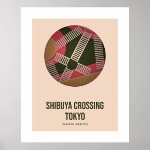 Affiche Shibuya Crossing, Tokyo Japan Travel Wall Art