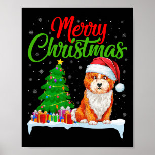 Affiche Shichon Chien Noël Jeu de Noël Shichon Chien Xmas