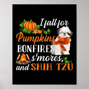 Affiche Shih Tzu Je Tombe Pour Citrouilles Bonfires Smores