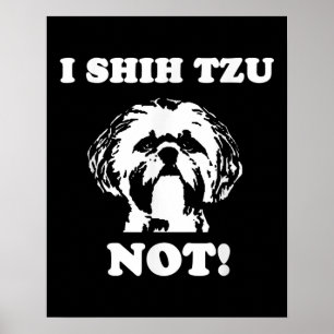 Affiche Shih Tzu Lover   I Shih Tzu Pas Drôle Chien