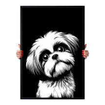 Shih Tzu Pop Art Blanc & Noir Chic Esthétique