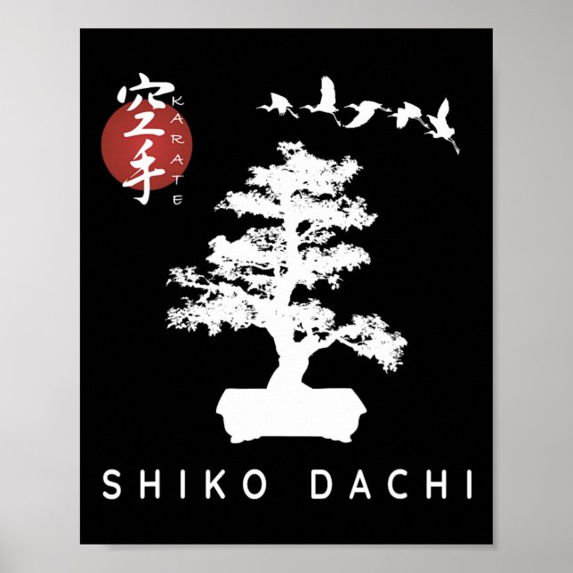 Affiche Shiko Dachi Karate Débutant Bonsai Kanji Calligrap (Devant)