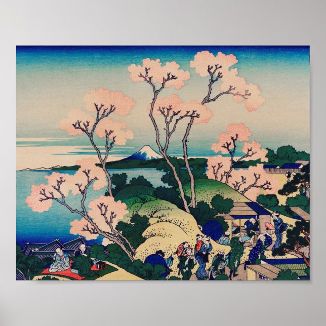 Affiche Shinagawa sur le Tokaido par Katsushika Hokusai (Devant)