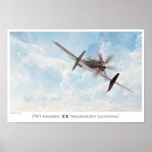 Affiche "SHINDEN " d'art d'aviation