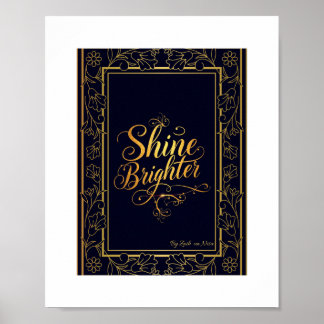 Affiche Shine Brighter – Elegant Gold Foil Typography 