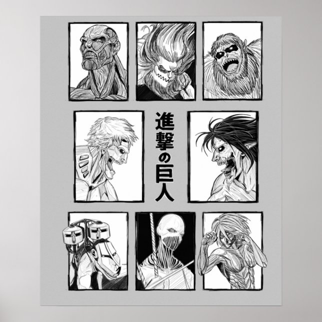 Affiche Shingeki no Kyojin Attaque contre Titan Titans (Devant)